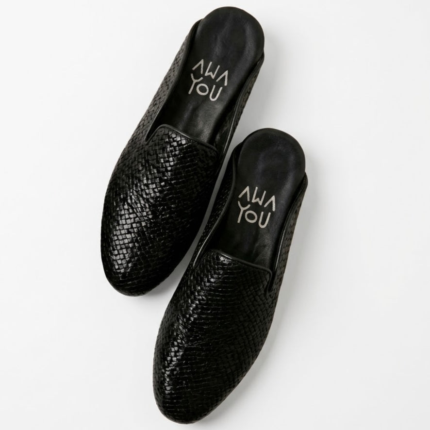 Mule Babouche Serpent Noir
